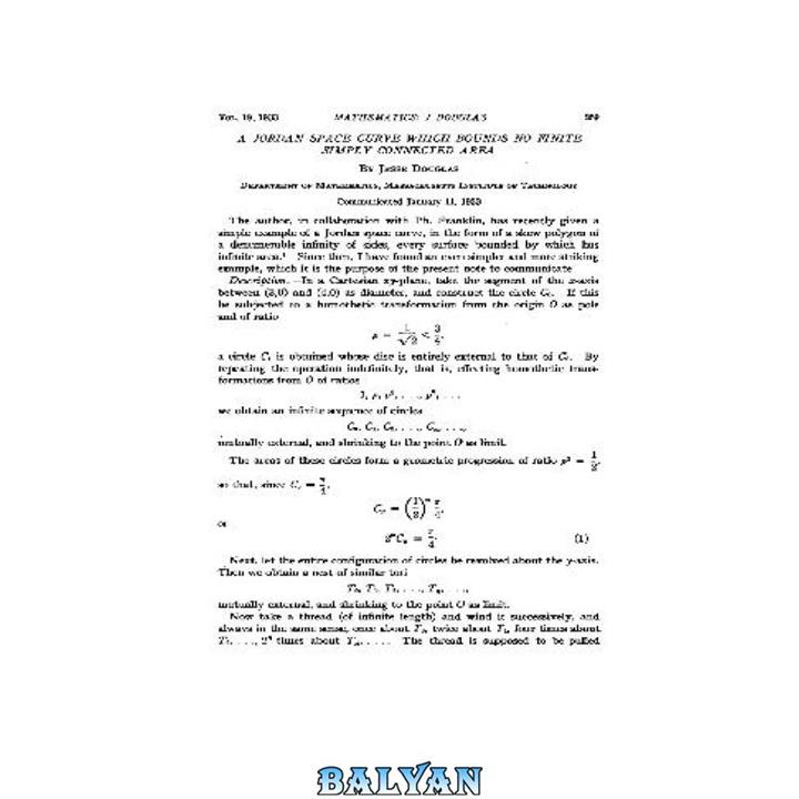 دانلود کتاب A Jordan Space Curve Which Bounds No Finite Simply Connected Area